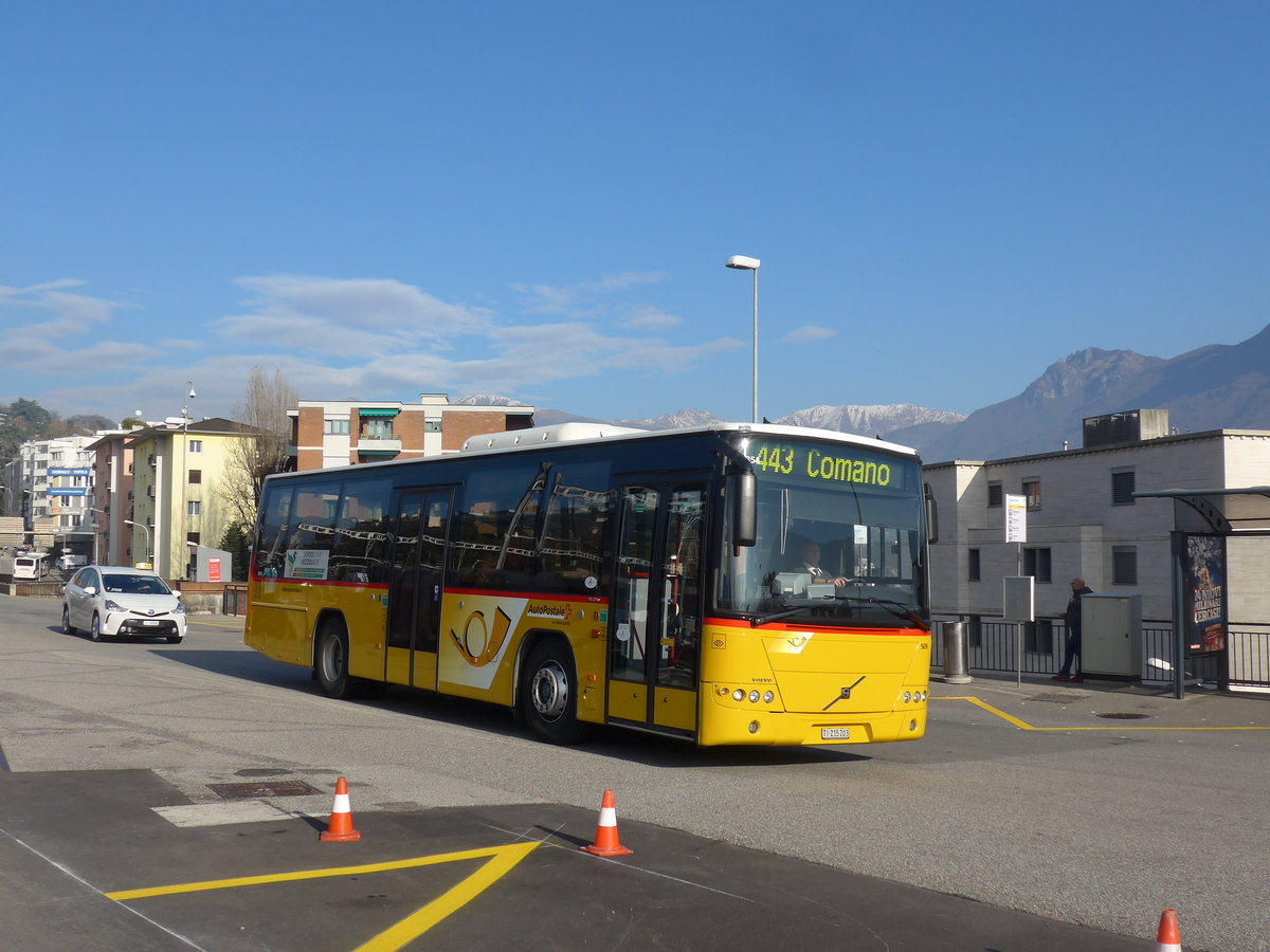 (199'732) - AutoPostale Ticino - Nr. 509/TI 215'203 - Volvo am 7. Dezember 2018 beim Bahnhof Lugano