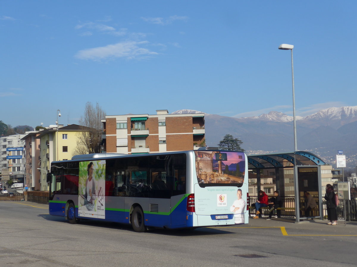 (199'754) - TPL Lugano - Nr. 302/TI 223'837 - Mercedes am 7. Dezember 2018 beim Bahnhof Lugano