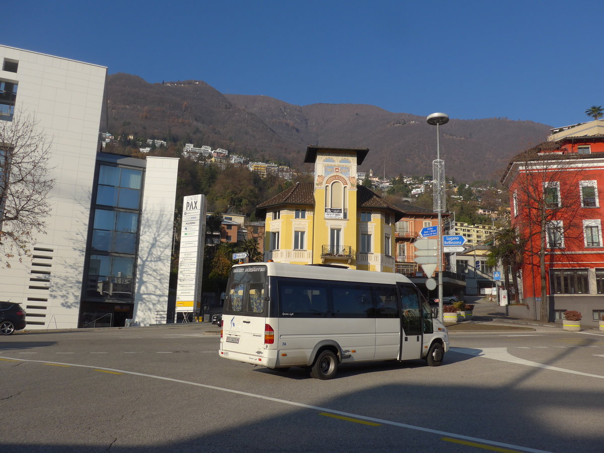 (199'766) - FART Locarno - Nr. 74/TI 14'274 - Mercedes/Auwrter am 7. Dezember 2018 beim Bahnhof Locarno