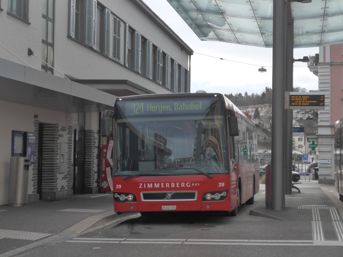 (199'778) - AHW Horgen - Nr. 29/ZH 147'405 - Volvo am 8. Dezember 2018 beim Bahnhof Wdenswil