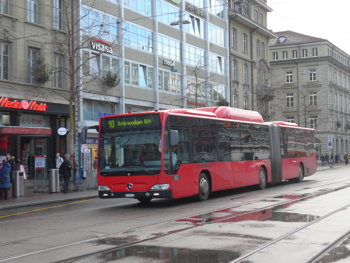 (199'900) - Bernmobil, Bern - Nr. 863/BE 671'863 - Mercedes am 10. Dezember 2018 beim Bahnhof Bern