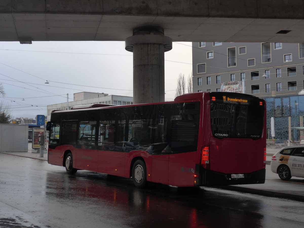 (199'927) - Bernmobil, Bern - Nr. 161/BE 729'161 - Mercedes am 10. Dezember 2018 beim Bahnhof Bern Europaplatz
