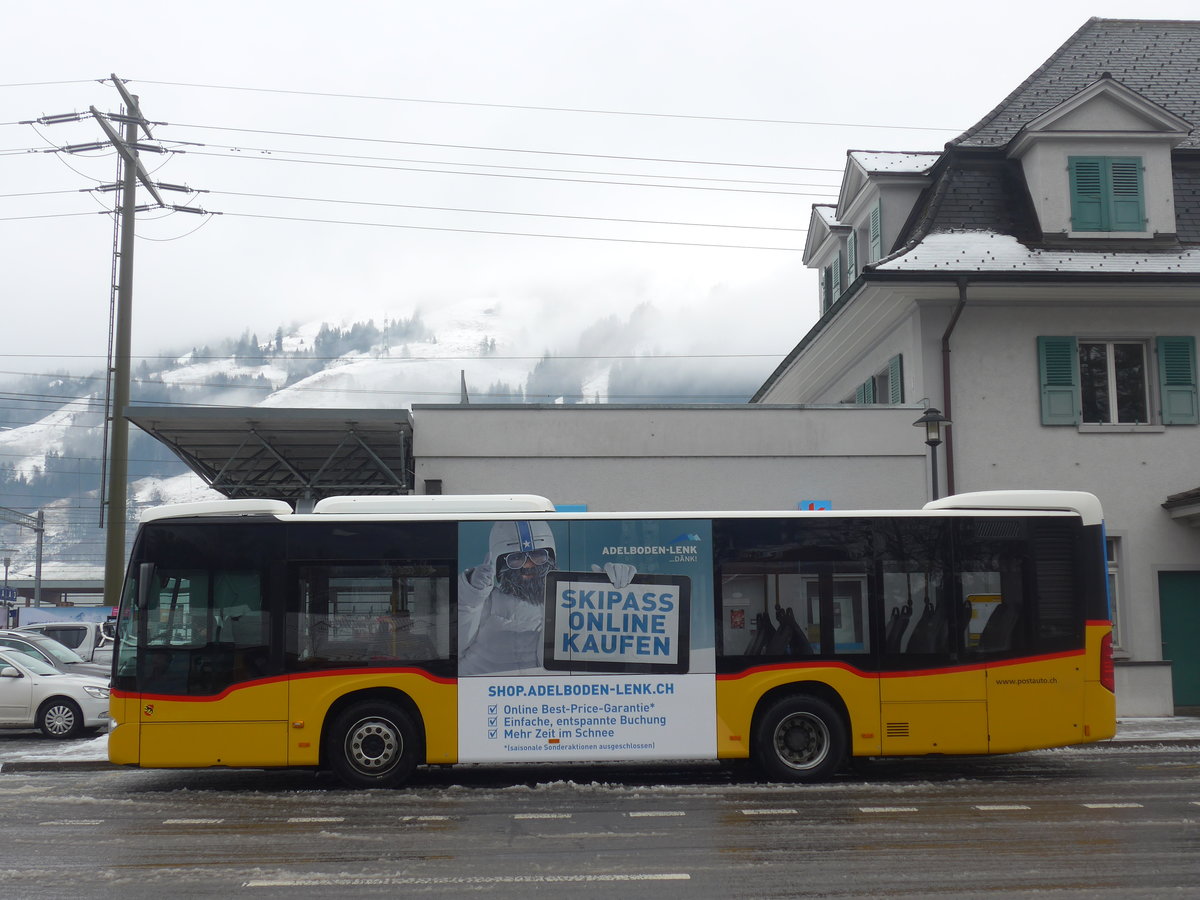 (199'968) - PostAuto Bern - BE 653'383 - Mercedes am 16. Dezember 2018 beim Bahnhof Frutigen