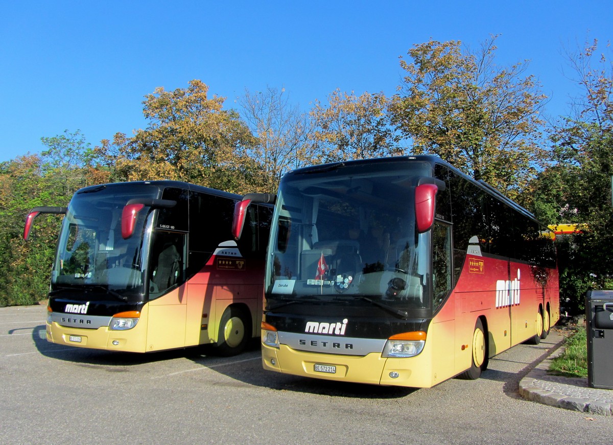 2 mal SETRA 416 GT-HD von MARTI aus der Schweiz im September 2013 in  Krems.