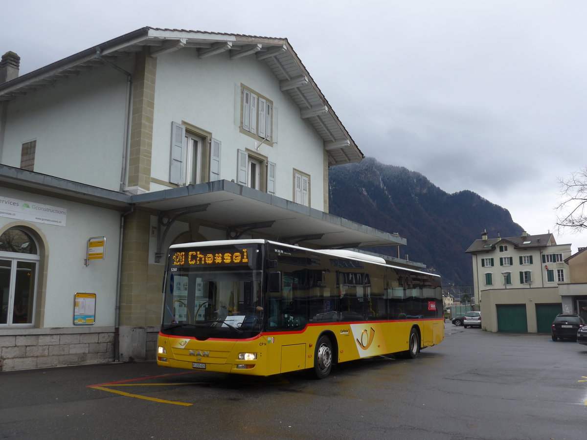 (200'045) - TPC Aigle - Nr. CP14/VD 205'620 - MAN (ex MOB Montreux) am 17. Dezember 2018 beim Bahnhof Villeneuve