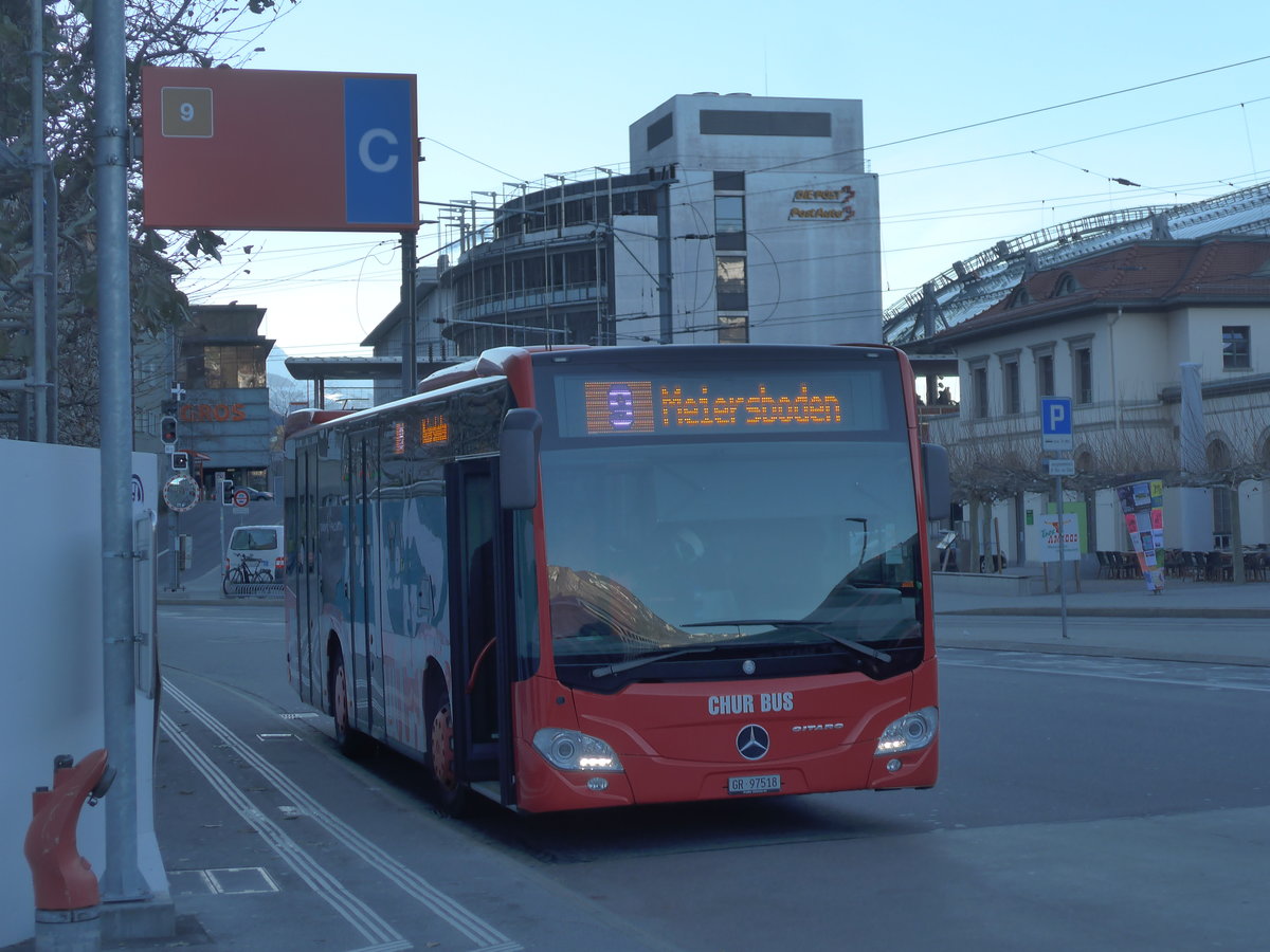 (200'320) - SBC Chur - Nr. 18/GR 97'518 - Mercedes am 26. Dezember 2018 beim Bahnhof Chur