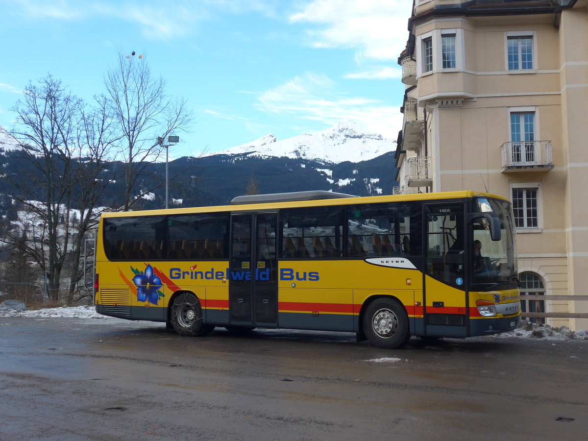 (200'470) - AVG Grindelwald - Nr. 21/BE 100'930 - Setra am 1. Januar 2019 beim Bahnhof Grindelwald