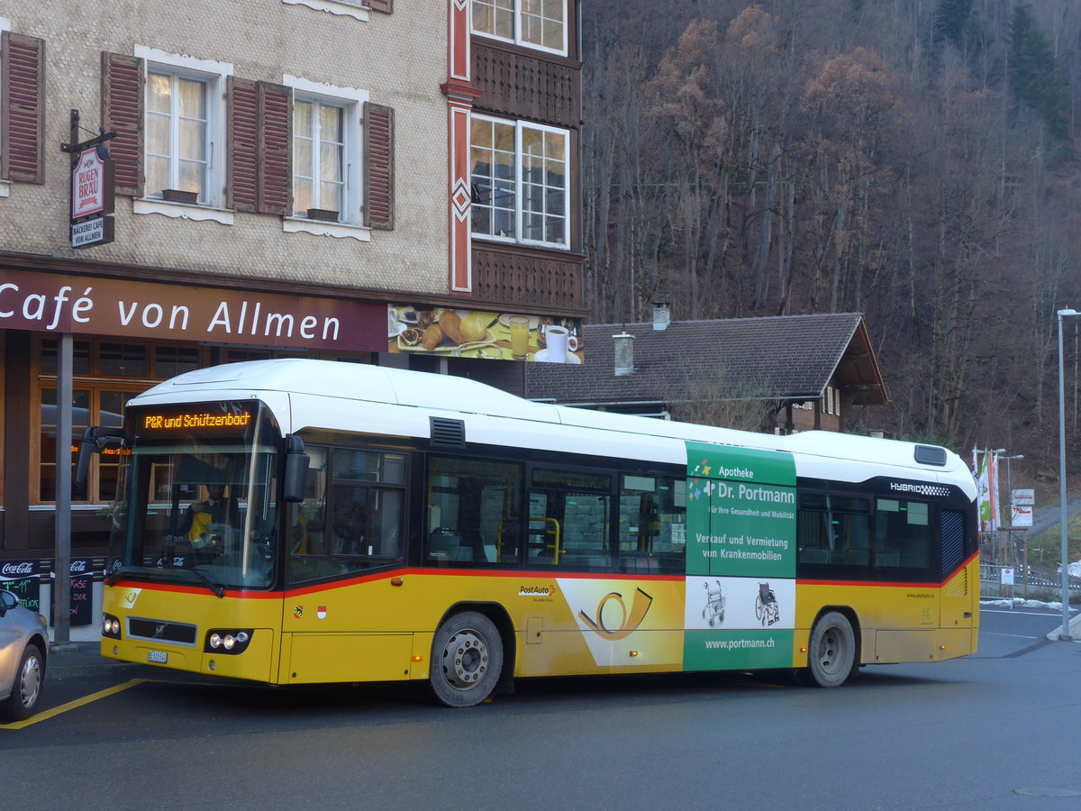 (200'518) - PostAuto Bern - BE 610'542 - Volvo am 1. Januar 2019 beim Bahnhof Lauterbrunnen