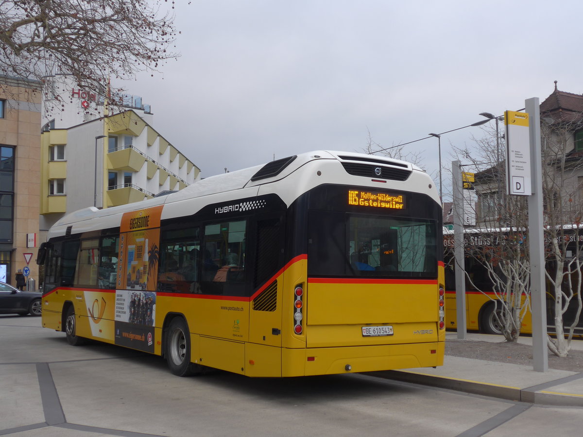 (200'538) - PostAuto Bern - BE 610'543 - Volvo am 1. Januar 2019 beim Bahnhof Interlaken West