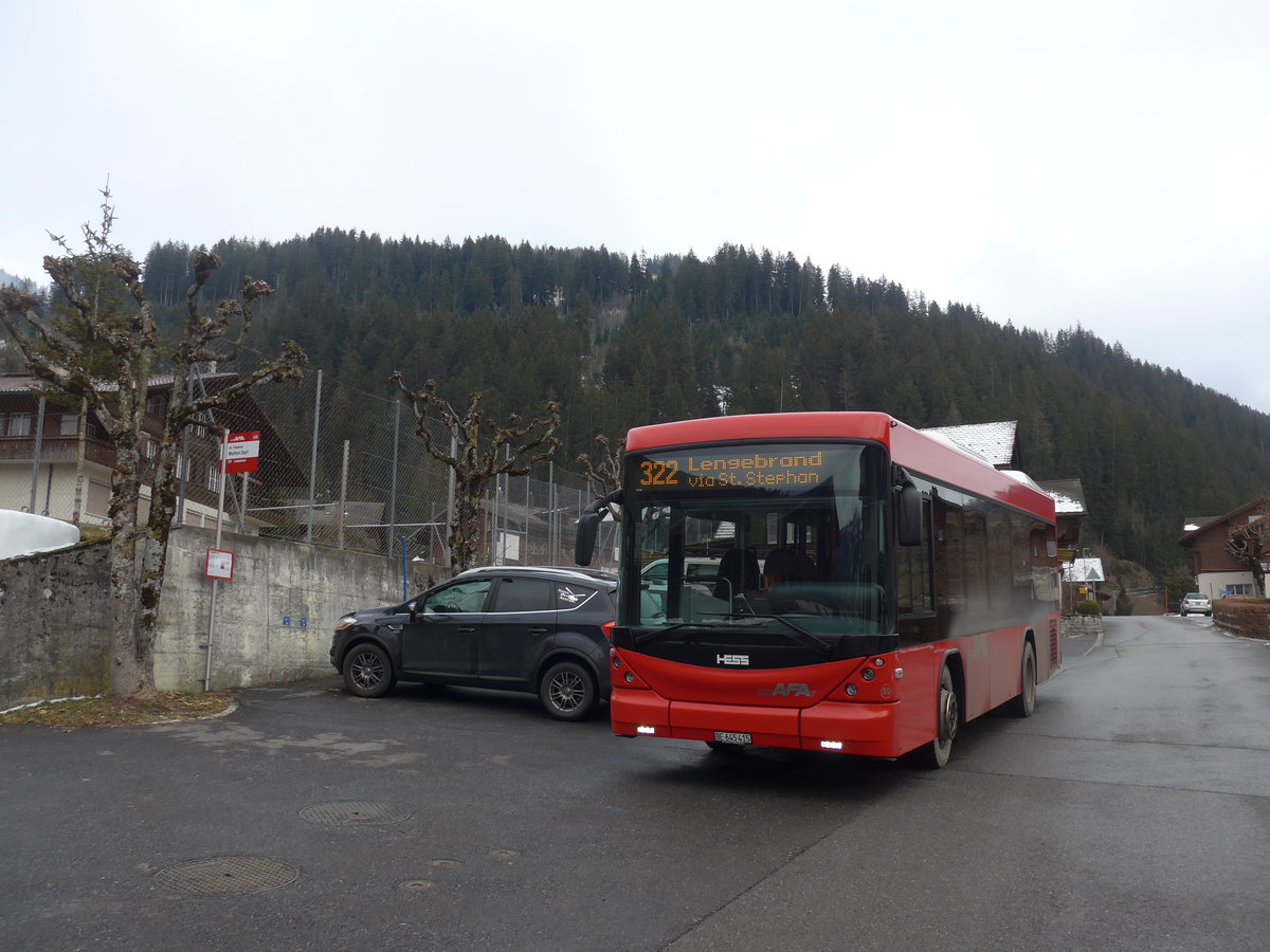(200'644) - AFA Adelboden - Nr. 59/BE 645'415 - Scania/Hess am 6. Januar 2019 in Matten, Dorf