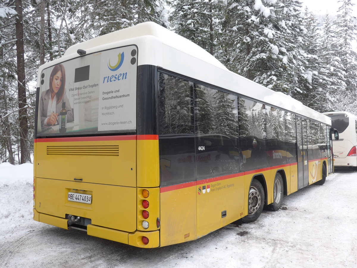 (200'925) - Engeloch, Riggisberg - Nr. 7/BE 447'403 - Scania/Hess am 12. Januar 2019 in Adelboden, Unter dem Birg