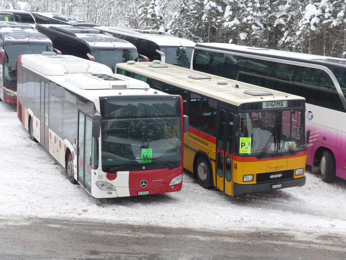 (200'967) - TPF Fribourg (Wieland 77) - Nr. 613/FR 300'242 - Mercedes am 12. Januar 2019 in Adelboden, Unter dem Birg 
