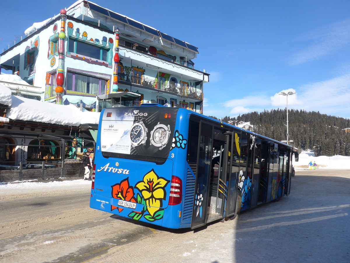 (201'278) - Pfosi, Arosa - Nr. 3/GR 154'243 - Mercedes am 19. Januar 2019 in Arosa, Weisshornbahn/Skischule