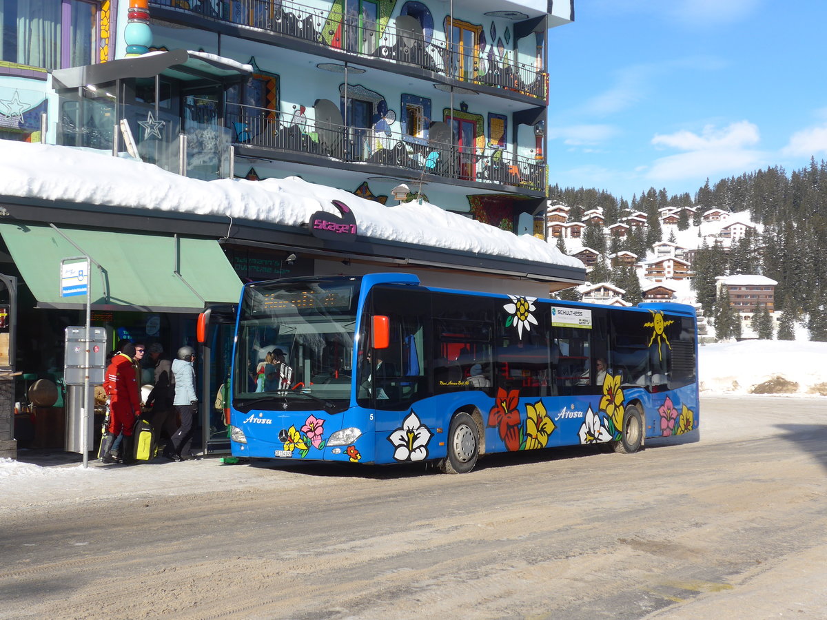(201'281) - Pfosi, Arosa - Nr. 5/GR 154'245 - Mercedes am 19. Januar 2019 in Arosa, Weisshornbahn/Skischule
