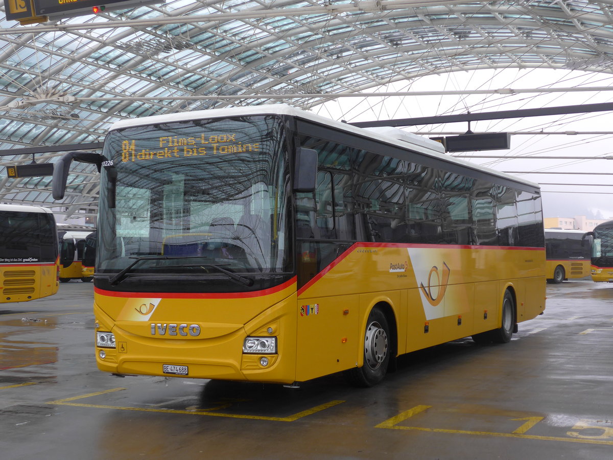 (201'392) - PostAuto Bern - BE 474'688 - Iveco am 2. Februar 2019 in Chur, Postautostation