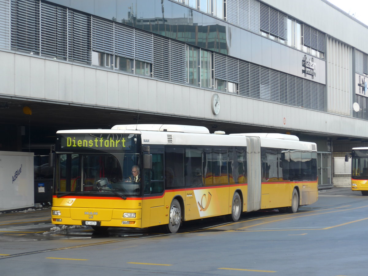 (201'458) - Steiner, Ortschwaben - Nr. 20/BE 48'735 - MAN (ex Nr. 10) am 4. Februar 2019 in Bern, Postautostation