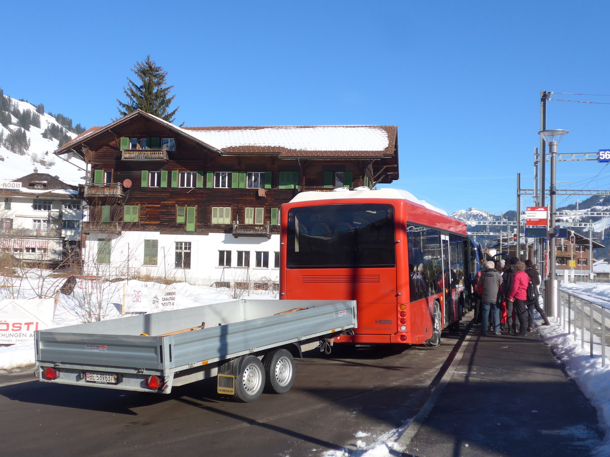 (201'667) - AFA Adelboden - Nr. 39/BE 25'753 - Scania/Hess am 17. Februar 2019 beim Bahnhof Zweisimmen