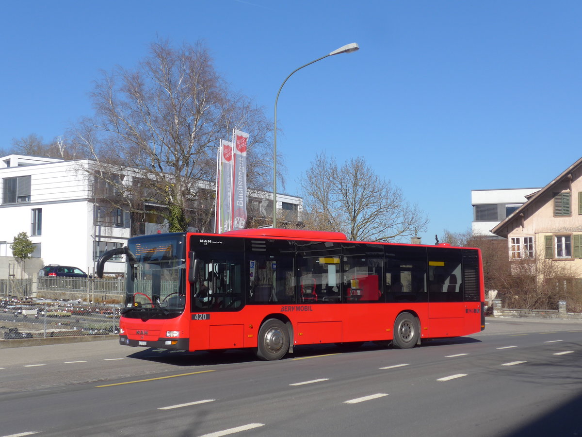 (201'706) - Bernmobil, Bern - Nr. 420/BE 716'420 - MAN am 18. Februar 2019 in Kniz, Weiermatt