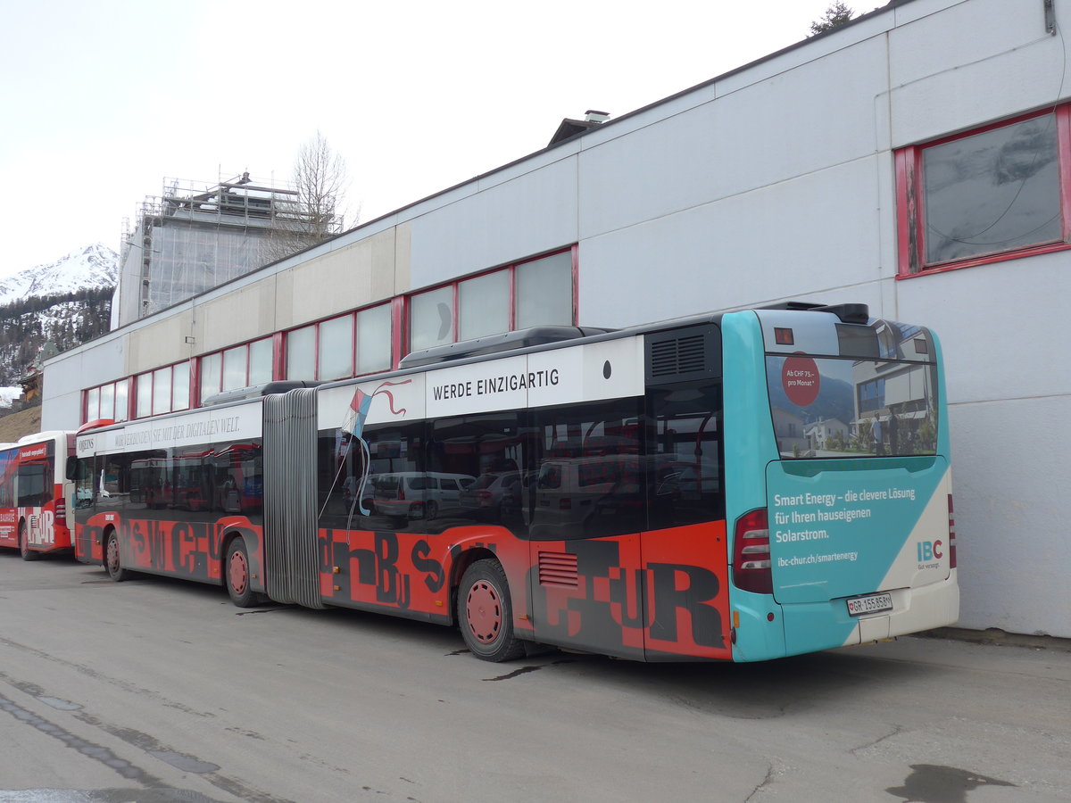 (202'119) - SBC Chur - Nr. 58/GR 155'858 - Mercedes am 10. Mrz 2019 beim Bahnhof St. Moritz