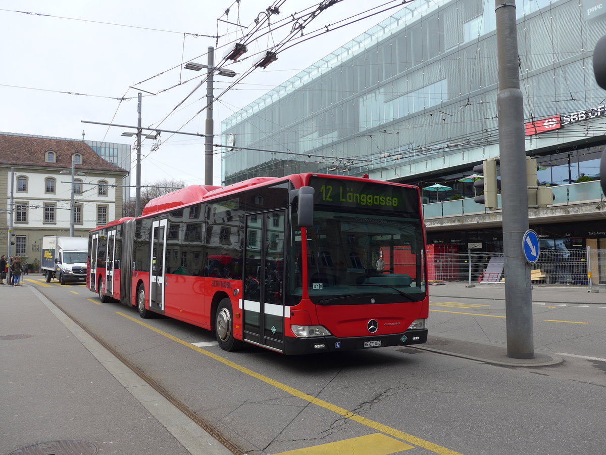 (202'355) - Bernmobil, Bern - Nr. 855/BE 671'855 - Mercedes am 12. Mrz 2019 beim Bahnhof Bern