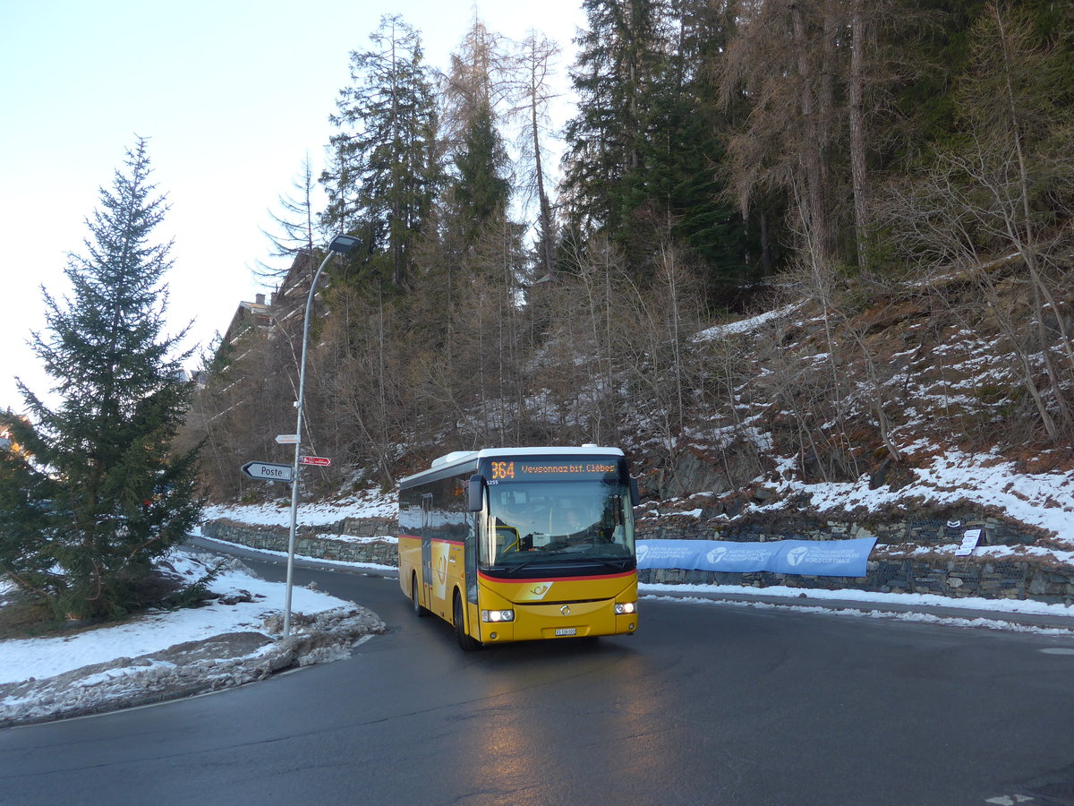 (202'383) - PostAuto Wallis - Nr. 12/VS 106'000 - Irisbus (ex Theytaz, Sion) am 16. Mrz 2019 in Veysonnaz, Station