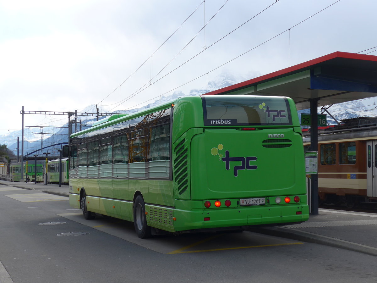 (202'455) - TPC Aigle - Nr. 301/VD 1201 - Irisbus am 17. Mrz 2019 beim Bahnhof Aigle