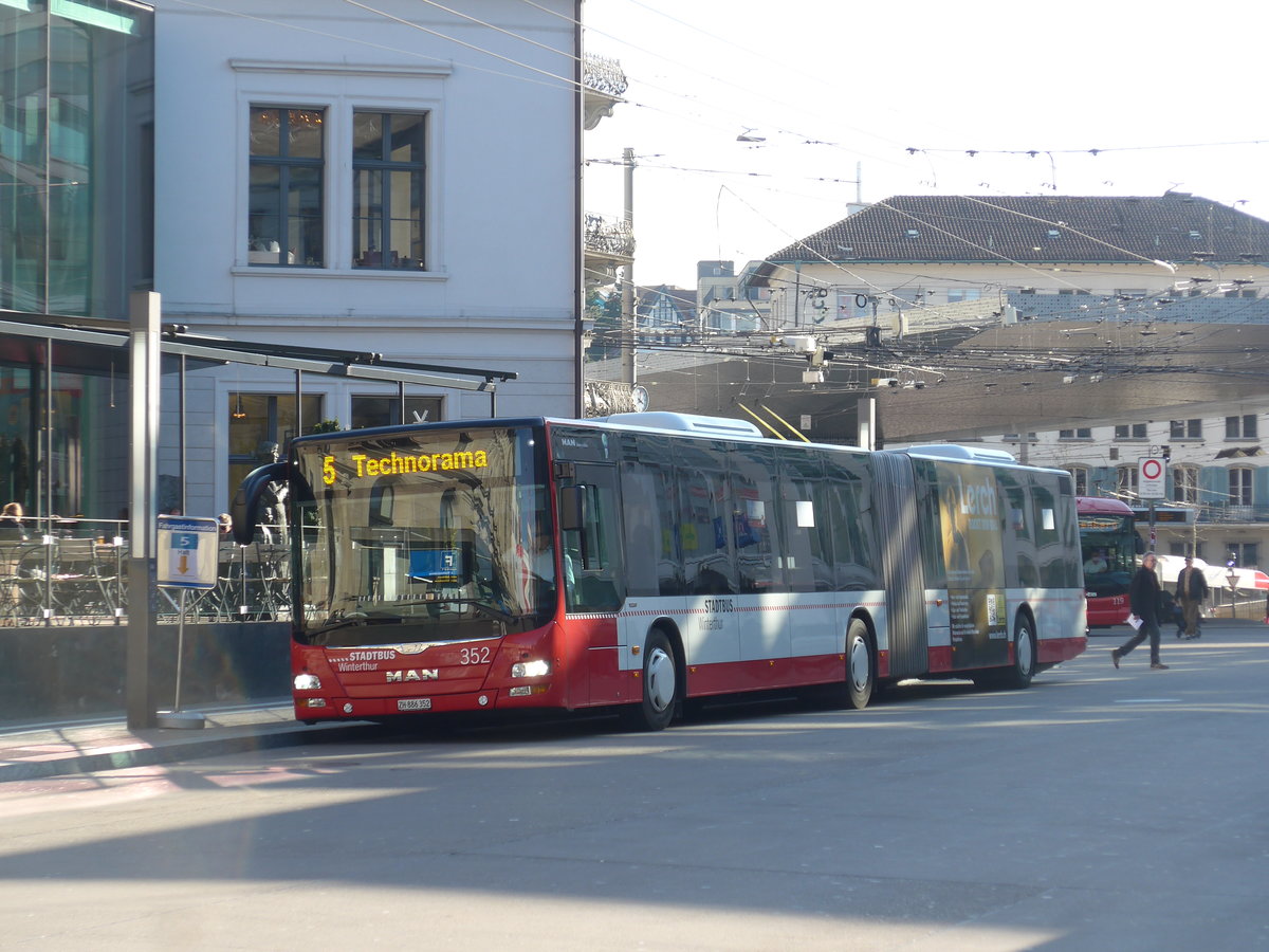 (202'773) - SW Winterthur - Nr. 352/ZH 886'352 - MAN am 21. Mrz 2019 beim Hauptbahnhof Winterthur