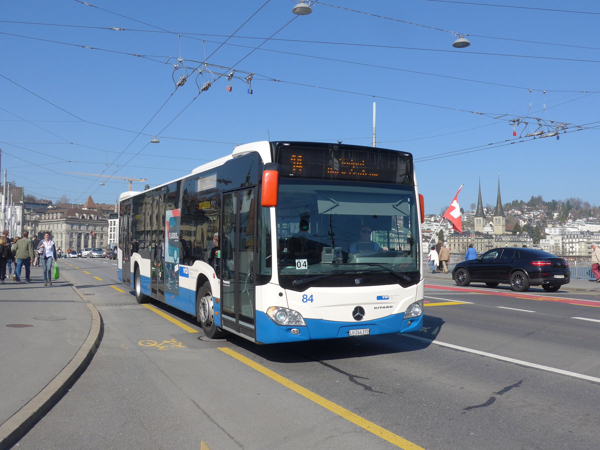(203'035) - VBL Luzern - Nr. 84/LU 244'370 - Mercedes am 23. Mrz 2019 in Luzern, Bahnhofbrcke