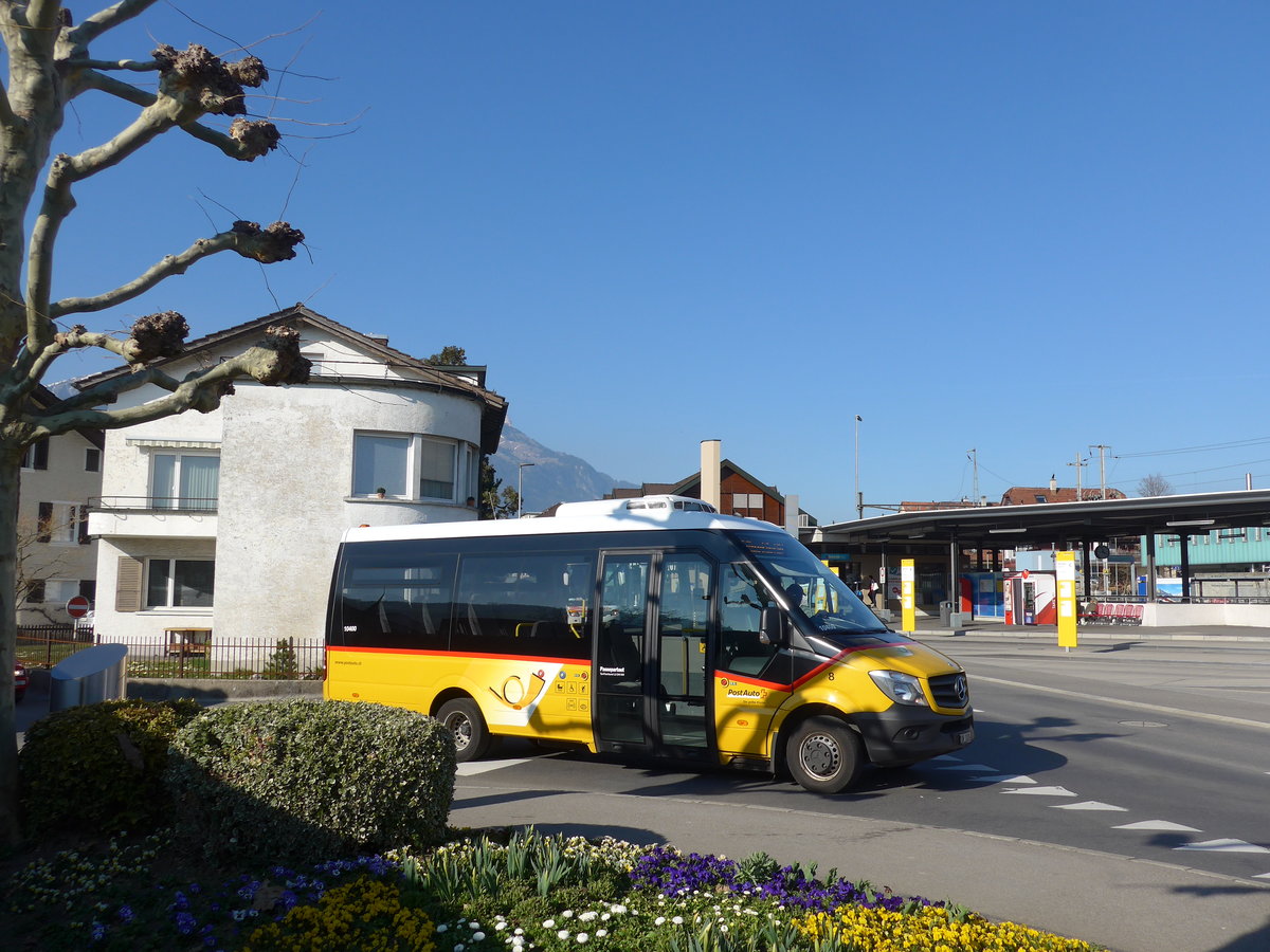 (203'049) - PostAuto Zentralschweiz - Nr. 8/OW 10'314 - Mercedes (ex Dillier, Sarnen Nr. 8) am 23. Mrz 2019 beim Bahnhof Sarnen