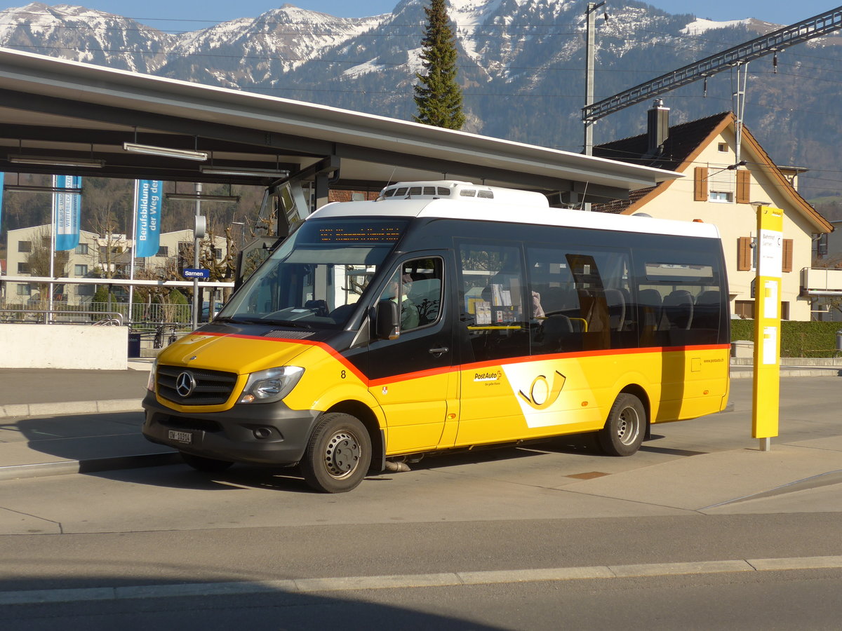 (203'051) - PostAuto Zentralschweiz - Nr. 8/OW 10'314 - Mercedes (ex Dillier, Sarnen Nr. 8) am 23. Mrz 2019 beim Bahnhof Sarnen