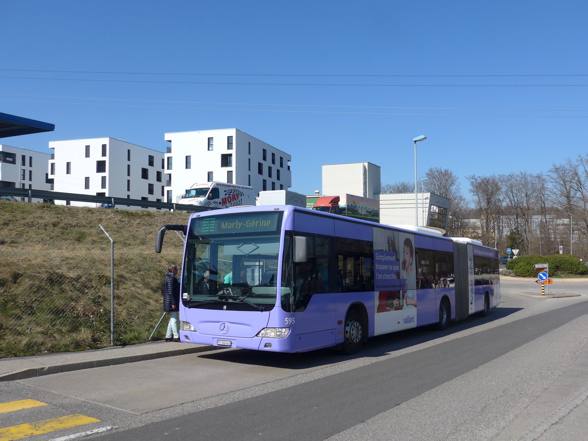(203'186) - TPF Fribourg - Nr. 595/FR 300'440 - Mercedes am 24. Mrz 2019 in Granges-Paccot, Forum-Fribourg