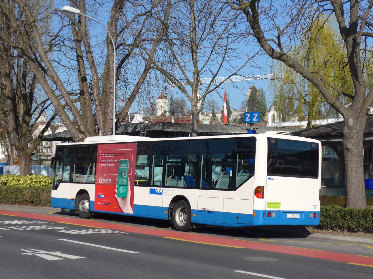 (203'279) - VBL Luzern - Nr. 71/LU 15'729 - Mercedes am 30. Mrz 2019 beim Bahnhof Luzern