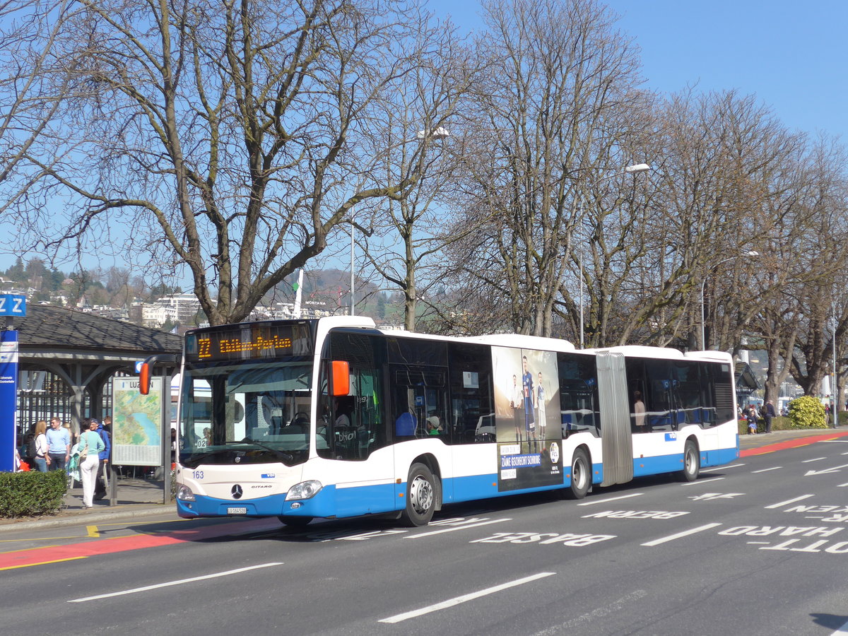 (203'336) - VBL Luzern - Nr. 163/LU 164'526 - Mercedes am 30. Mrz 2019 beim Bahnhof Luzern