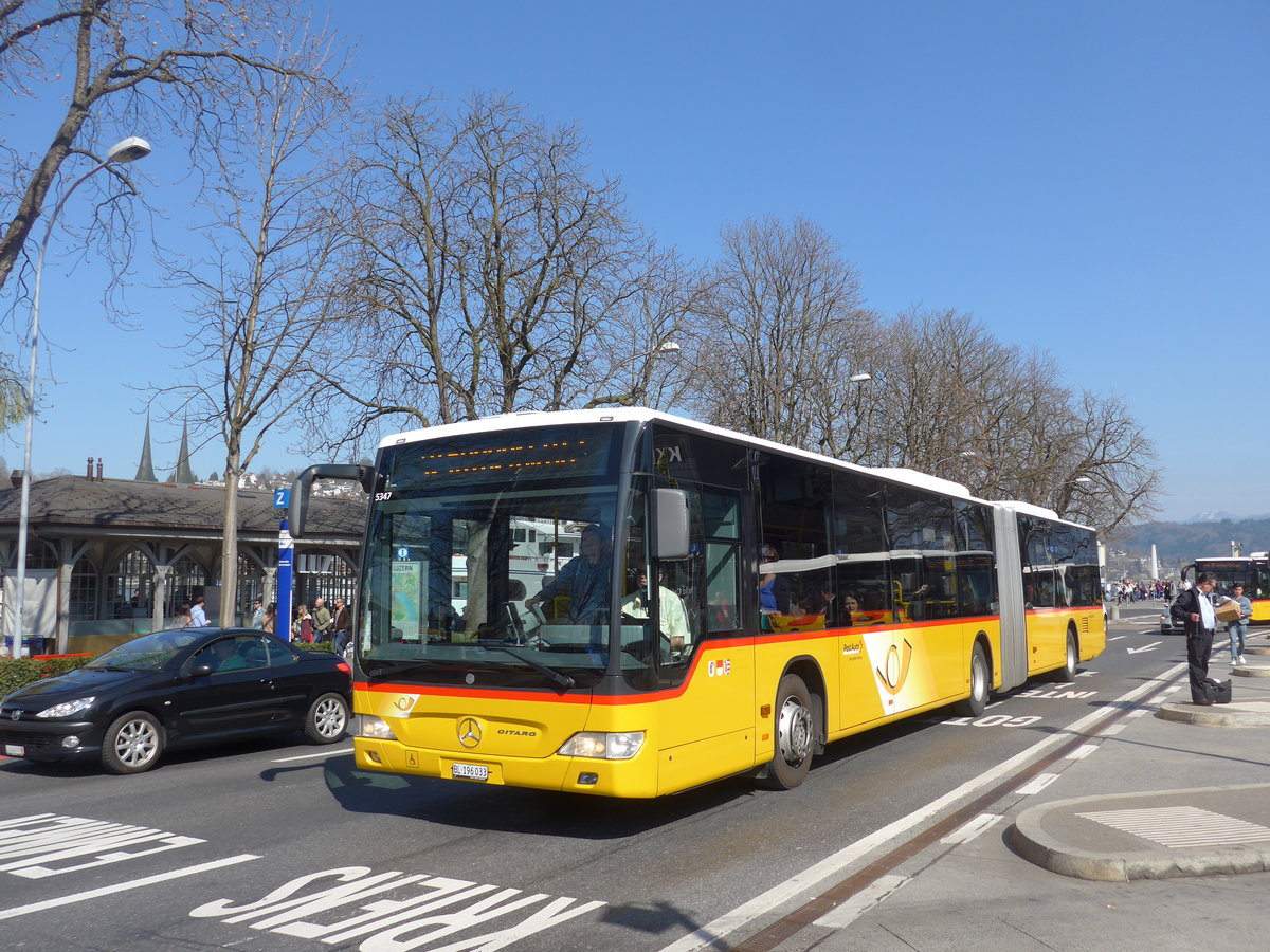 (203'341) - PostAuto Nordschweiz - BL 196'033 - Mercedes am 30. Mrz 2019 beim Bahnhof Luzern