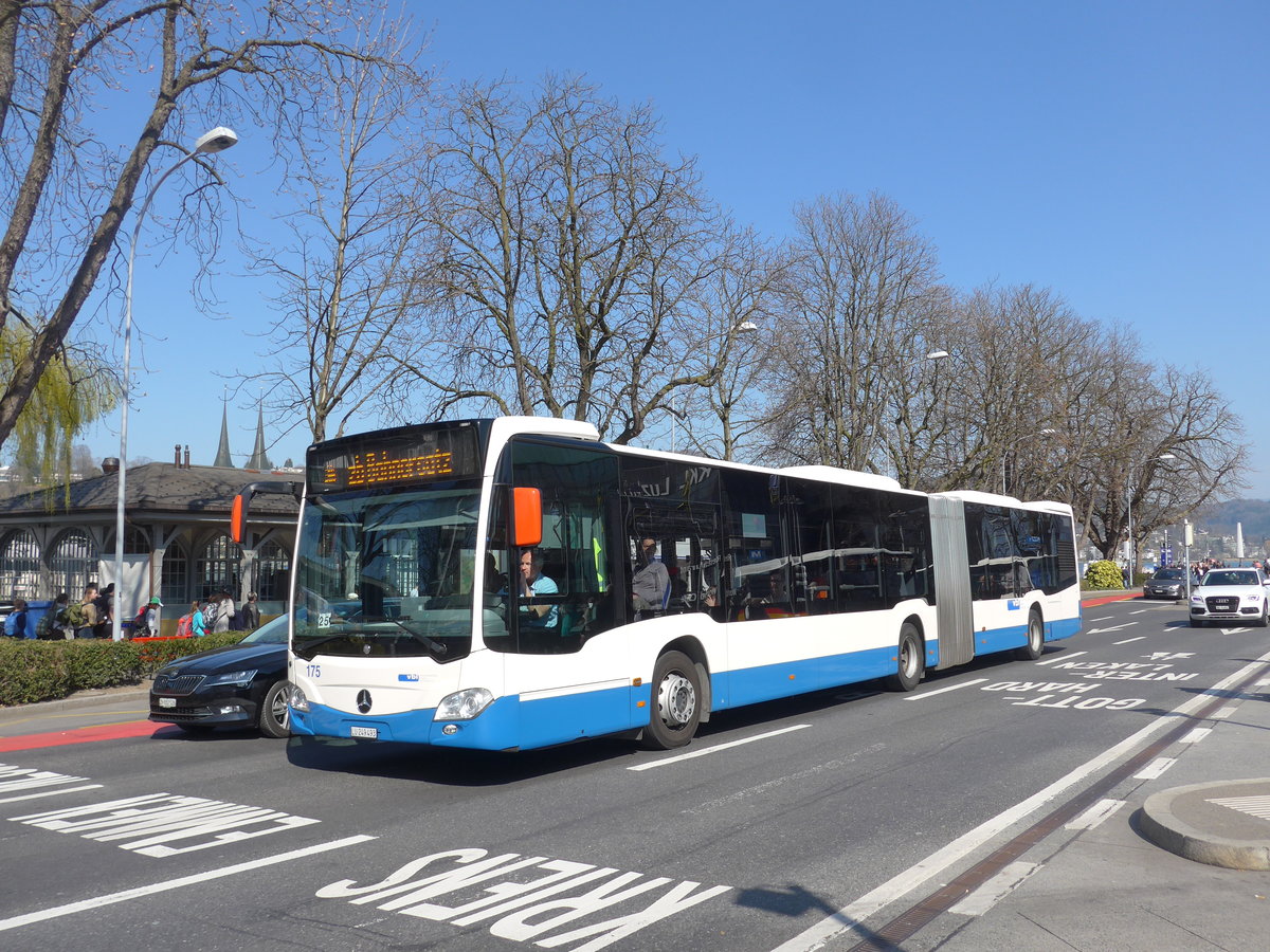 (203'344) - VBL Luzern - Nr. 175/LU 249'493 - Mercedes am 30. Mrz 2019 beim Bahnhof Luzern