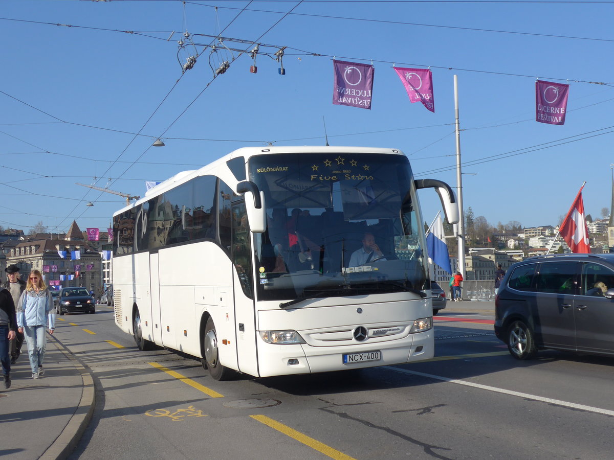 (203'366) - Aus Ungarn: Five Stars - NCX-400 - Mercedes am 30. Mrz 2019 in Luzern, Bahnhofbrcke