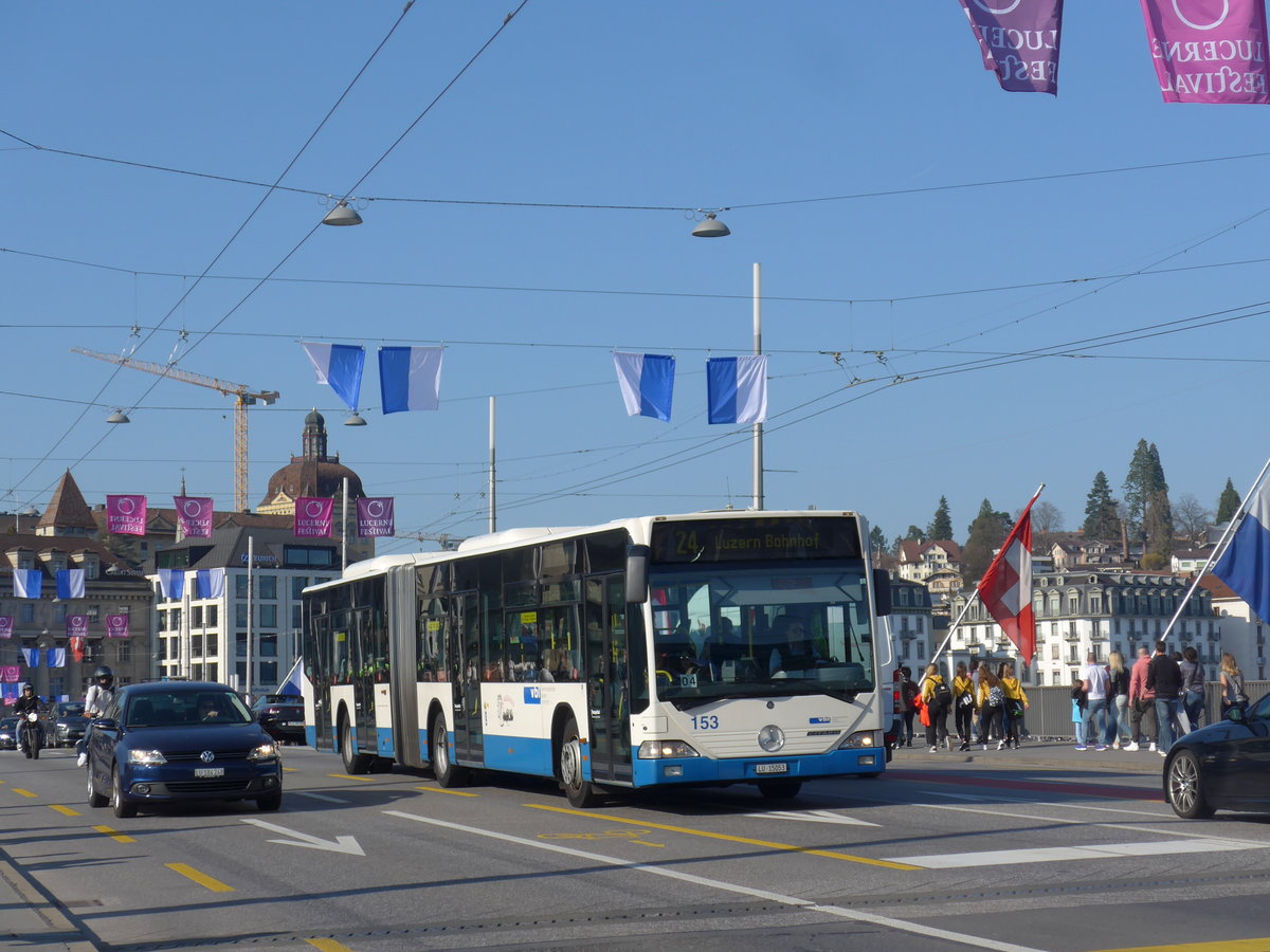 (203'370) - VBL Luzern - Nr. 153/LU 15'053 - Mercedes am 30. Mrz 2019 in Luzern, Bahnhofbrcke