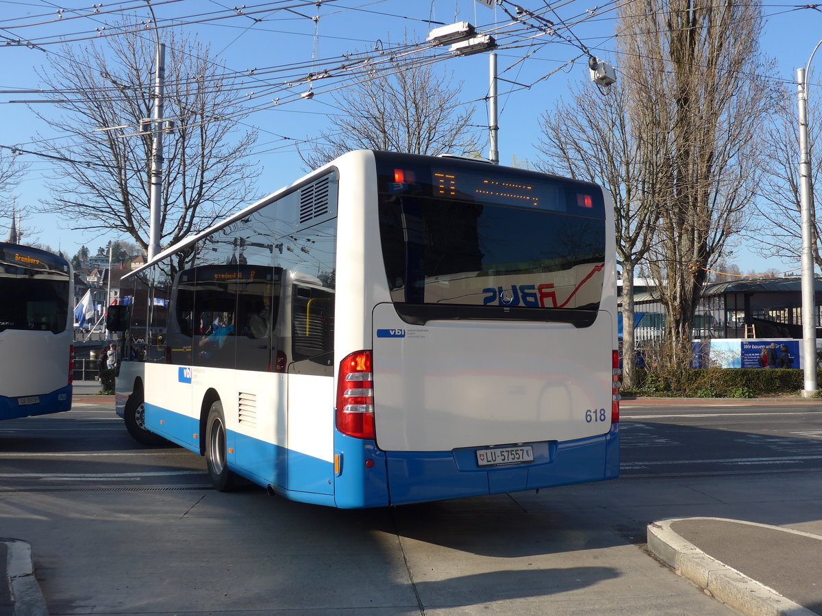 (203'400) - VBL Luzern - Nr. 618/LU 57'557 - Mercedes (ex Steiner, Messen) am 30. Mrz 2019 beim Bahnhof Luzern