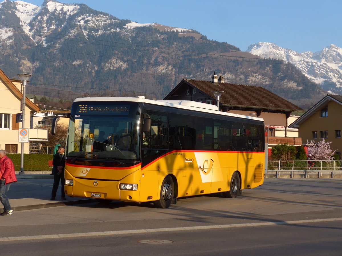 (203'416) - PostAuto Zentralschweiz - Nr. 3/OW 10'006 - Irisbus (ex Dillier, Sarnen Nr. 3) am 30. Mrz 2019 beim Bahnhof Sarnen