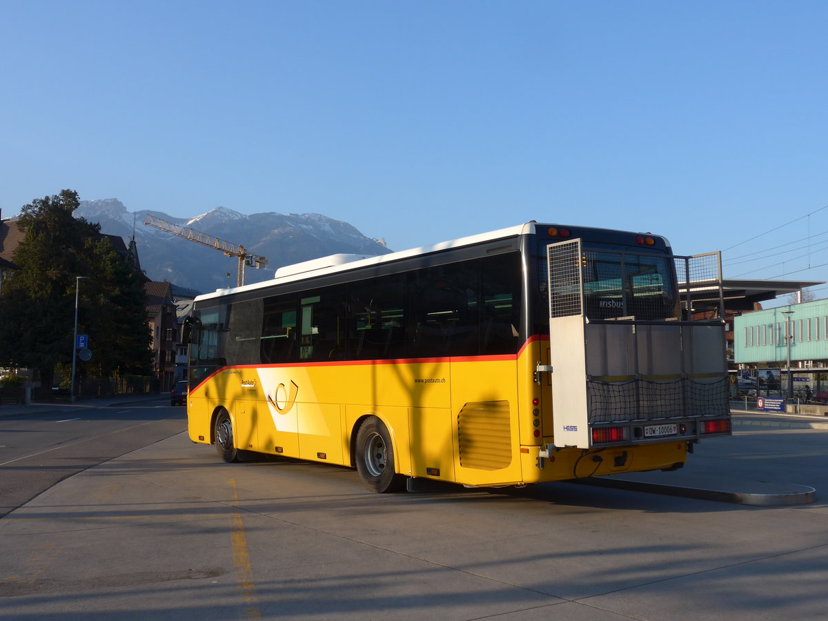 (203'417) - PostAuto Zentralschweiz - Nr. 3/OW 10'006 - Irisbus (ex Dillier, Sarnen Nr. 3) am 30. Mrz 2019 beim Bahnhof Sarnen