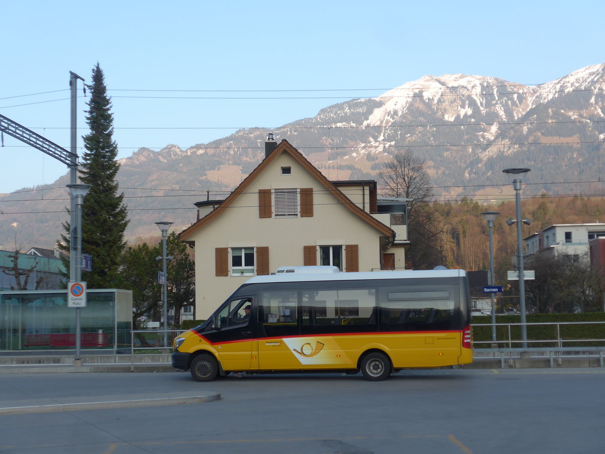 (203'419) - PostAuto Zentralschweiz - Nr. 8/OW 10'314 - Mercedes (ex Dillier, Sarnen Nr. 8) am 30. Mrz 2019 beim Bahnhof Sarnen