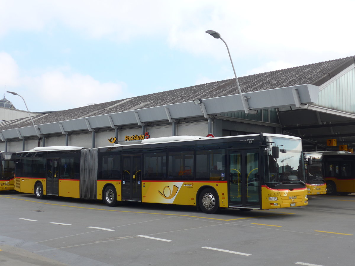 (203'699) - PostAuto Bern - Nr. 663/BE 610'550 - MAN am 15. April 2019 in Bern, Postautostation