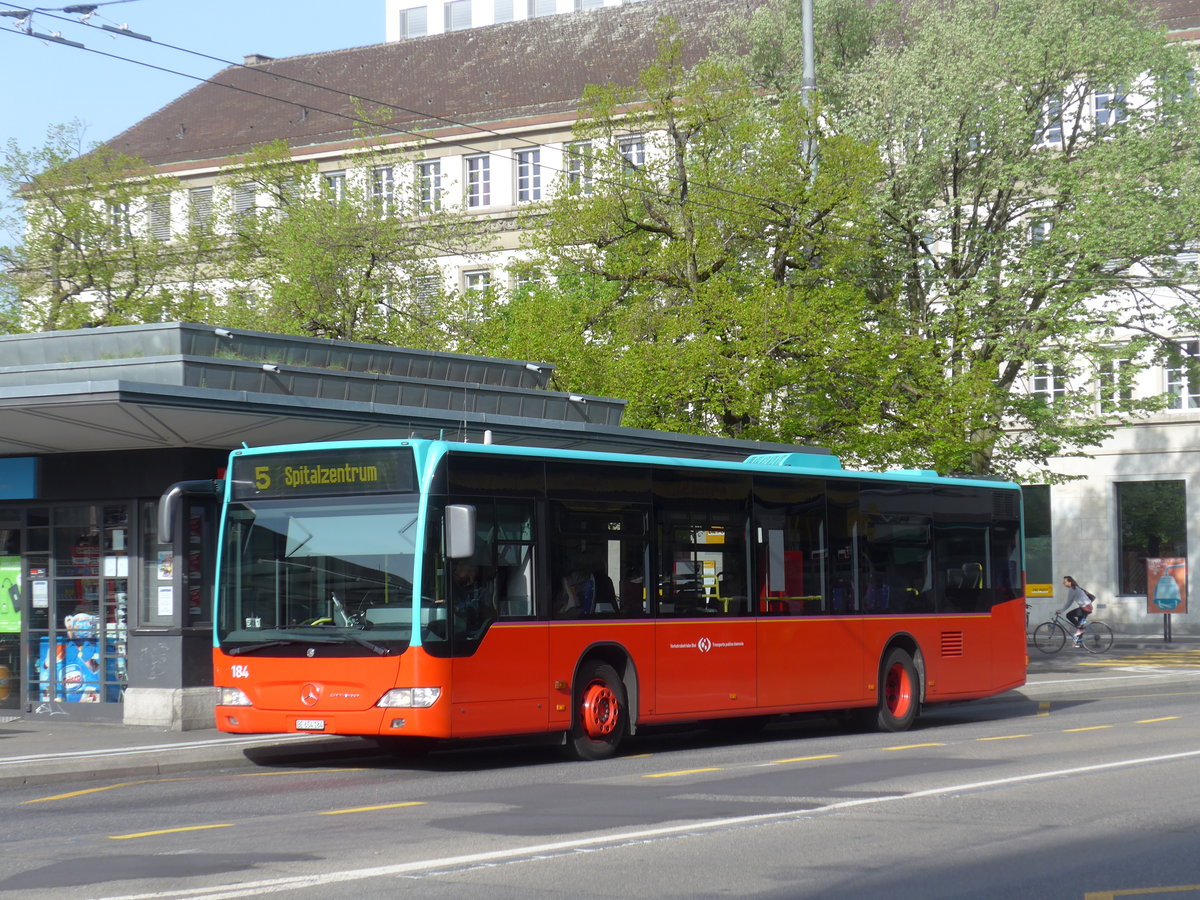 (203'876) - VB Biel - Nr. 184/BE 654'184 - Mercedes am 22. April 2019 beim Bahnhof Biel