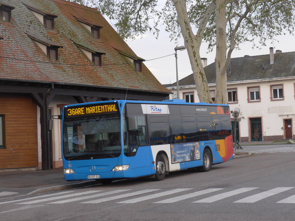 (204'130) - CarPostal, Haguenau - Nr. 118/DB 657 GS - Mercedes am 27. April 2019 beim Bahnhof Haguenau