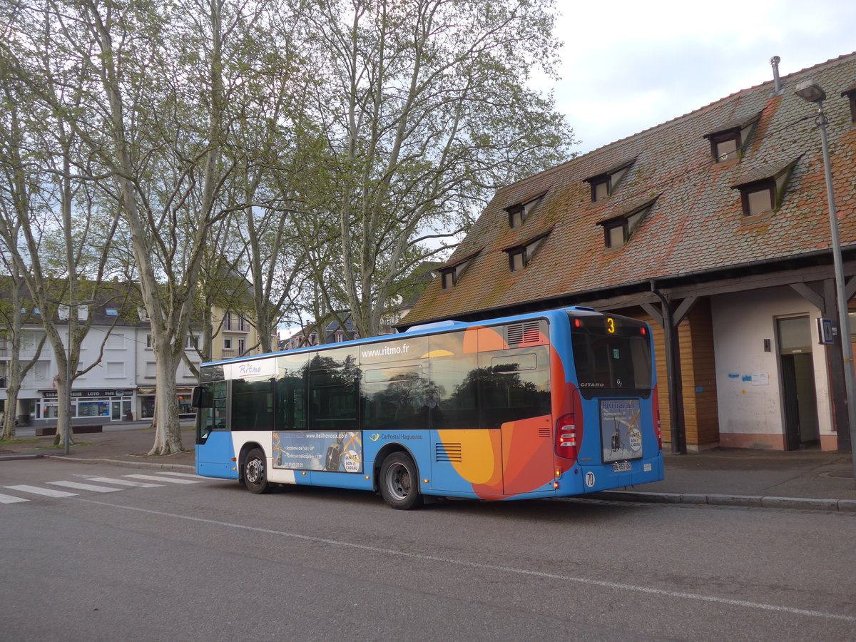 (204'131) - CarPostal, Haguenau - Nr. 118/DB 657 GS - Mercedes am 27. April 2019 beim Bahnhof Haguenau