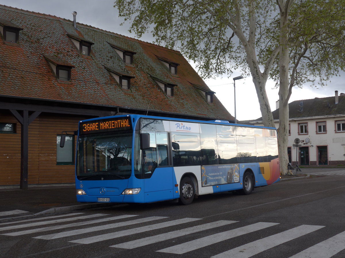 (204'439) - CarPostal, Haguenau - Nr. 118/DB 657 GS - Mercedes am 27. April 2019 beim Bahnhof Haguenau