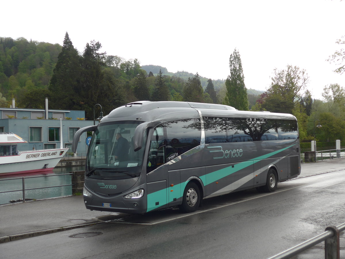 (204'566) - Aus Italien: Benese, Cuneo - EZ-713 SV - Scania/Irizar am 4. Mai 2019 bei der Schifflndte Thun
