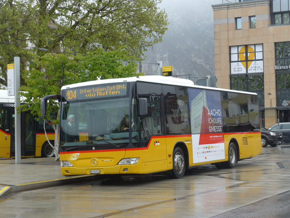 (204'574) - PostAuto Bern - BE 610'531 - Mercedes am 5. Mai 2019 beim Bahnhof Interlaken West