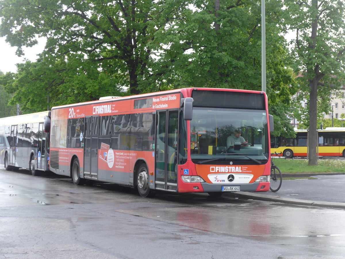 (204'669) - NVG Wrzburg - Nr. 443/W-AK 443 - Mercedes am 9. Mai 2019 beim Bahnhof Wrzburg