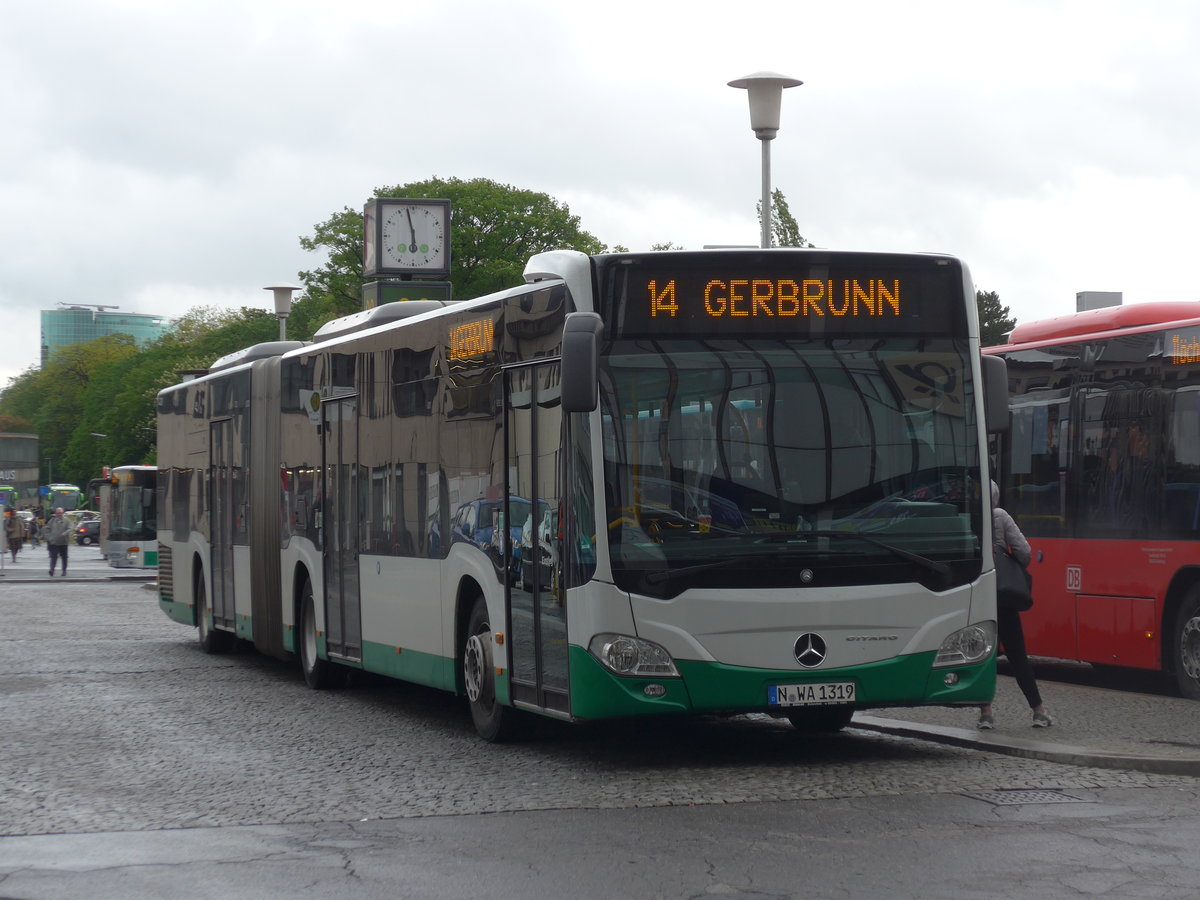 (204'679) - OVF Nrnberg - N-WA 1319 - Mercedes am 9. Mai 2019 beim Bahnhof Wrzburg